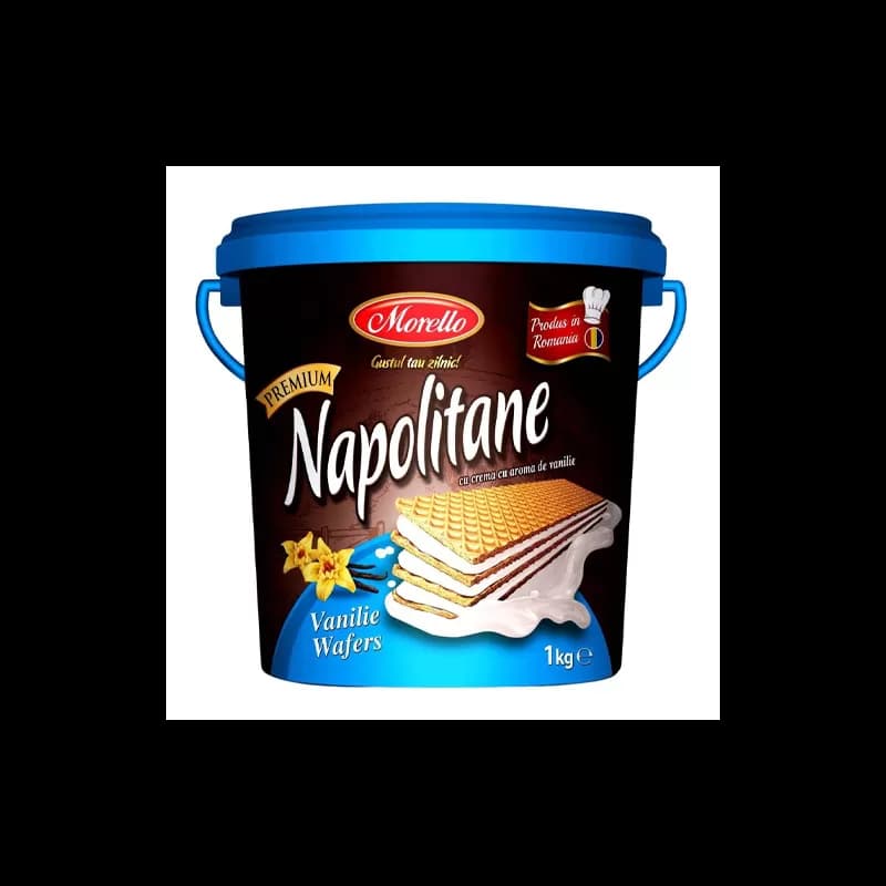 Morello mini napolitane cu crema 1KG Vanilie