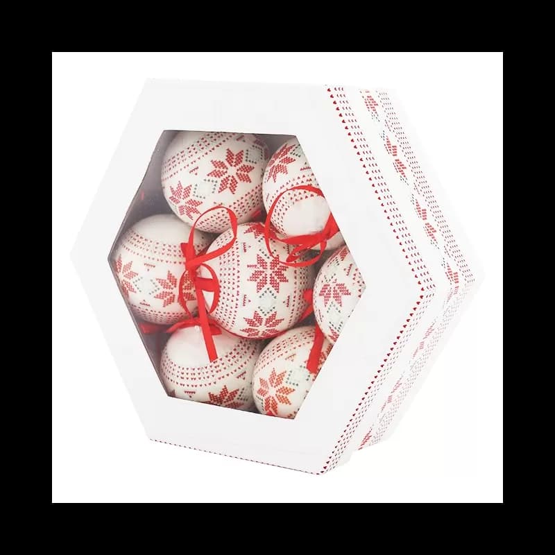 Set globuri pentru brad de Craciun 7cm 7 buc/set Traditional Romanesc
