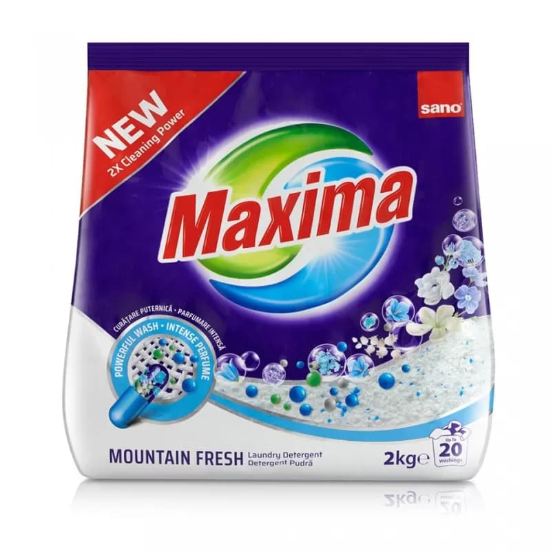 Sano Maxima detergent pudra 2kg, Mountain Fresh