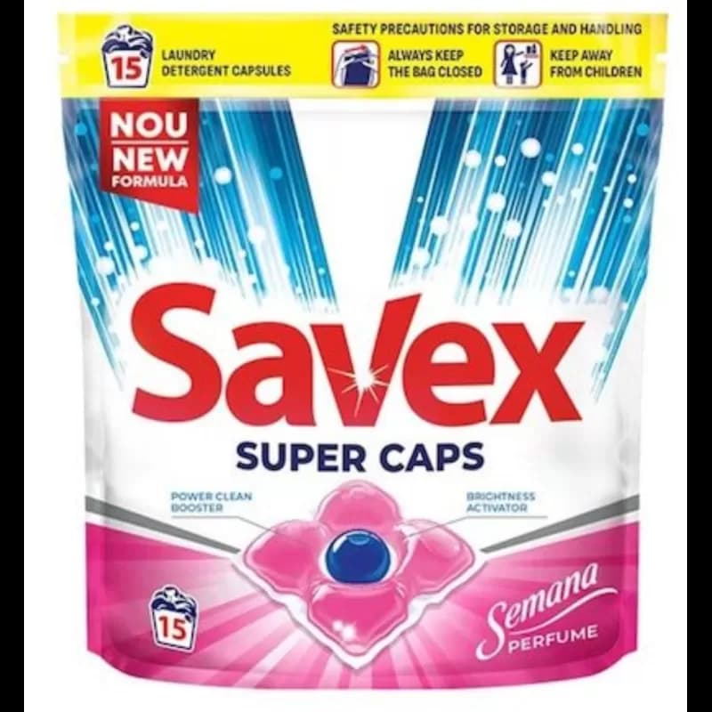 Savex detergent rufe automat super capsule 15 Buc 2in1 Semana