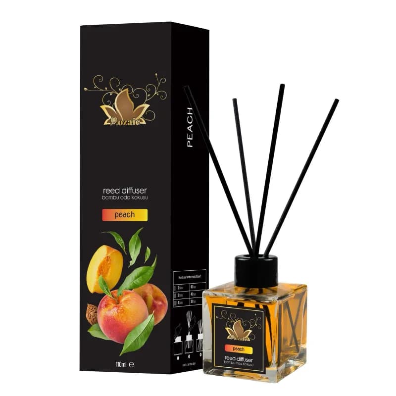 Mozaic odorizant de camera cu bete 100ml, Peach (Piersica)