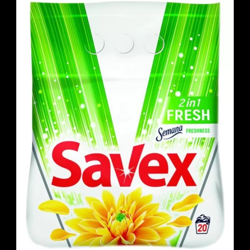 Savex detergent pudra automat 2kg 2in1 Fresh