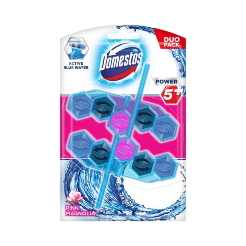 Domestos Power5 odorizant toaleta 2x53g Blue Water Pink Magnolia