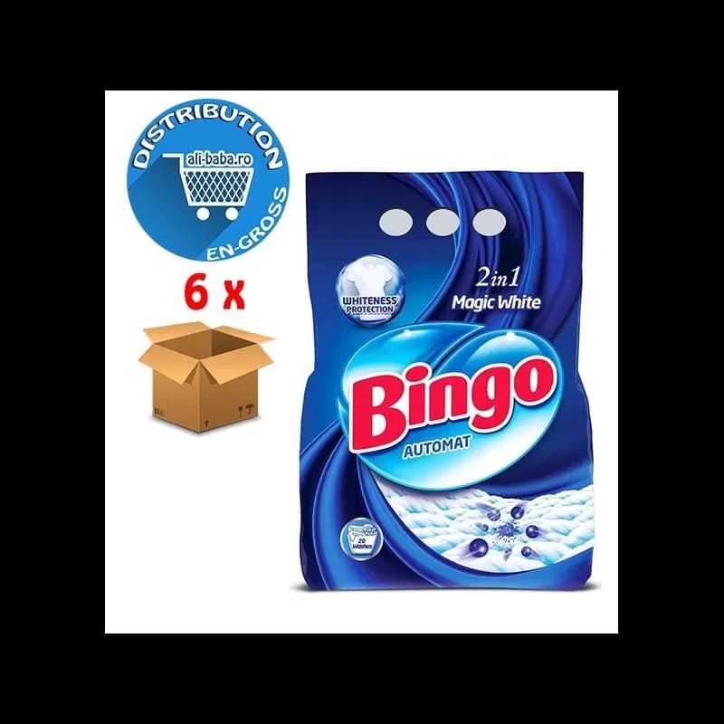 Bingo pudra detergent 2kg 2in1 Magic White