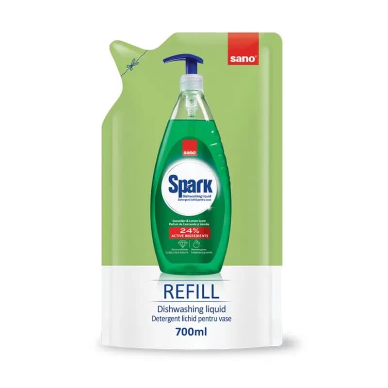 Sano Spark rezerva detergent de vase 700ml, Castravete