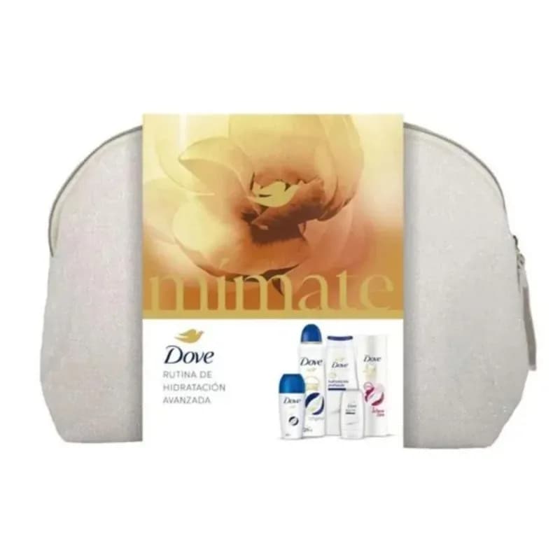 Dove borseta femei 5 piese: gel de dus 225ml + lotiune de corp 250ml + roll-on 50ml + gel de dus 55ml + deodorant spray 150ml