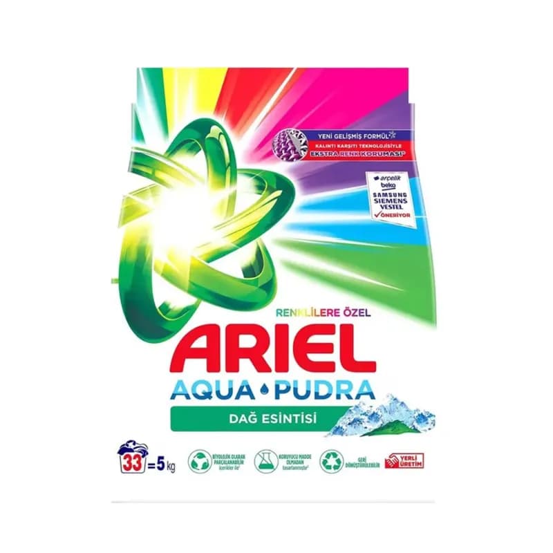 Ariel detergent automat de rufe pudra 5kg, 33 spalari Mountain Spring Color
