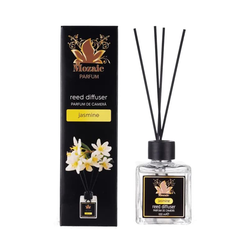 Mozaic odorizant de camera cu bete 100ml, Jasmine (Iasomie)
