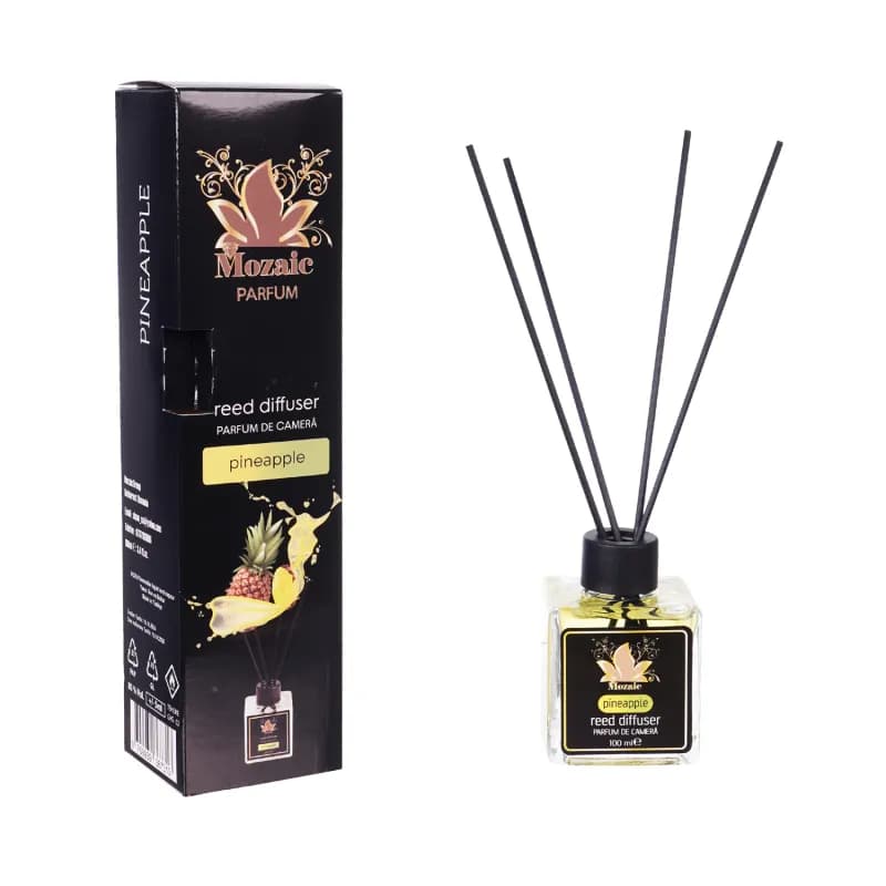 Mozaic odorizant de camera cu bete 100ml, Pineapple (Ananas)