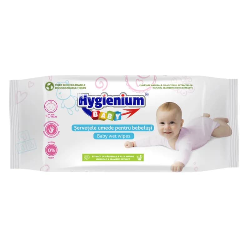 Hygienium Baby servetele umede 48buc Galbenele si Alge Marine