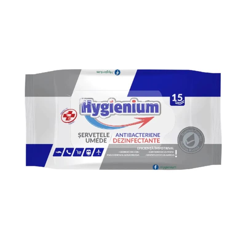 Hygienium servetele antibacteriene si dezinfectante 15buc